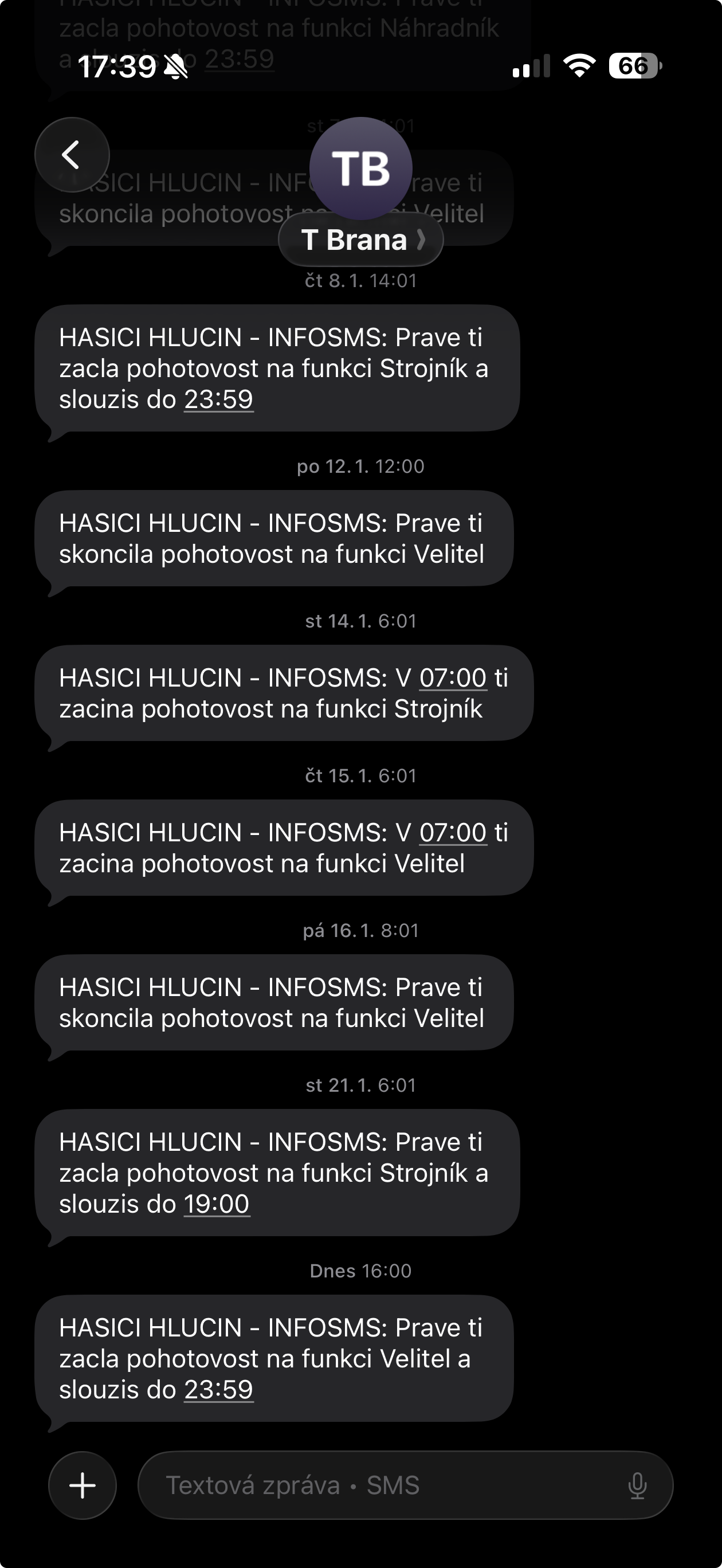 SMS notifikace